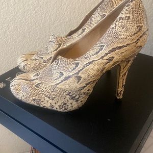 Snake print top shop heels
